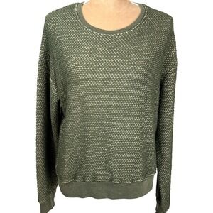 Marine Layer Womens‎ Crewneck Sweater Olive Green Fall Casual Sz Lg New/Flaw